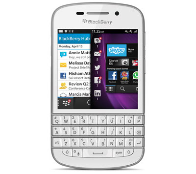 BlackBerry Q10 in white
