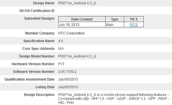 Bluetooth SIG certification for Android 4.3