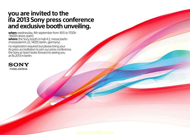 Sony IFA 2013 event invitation