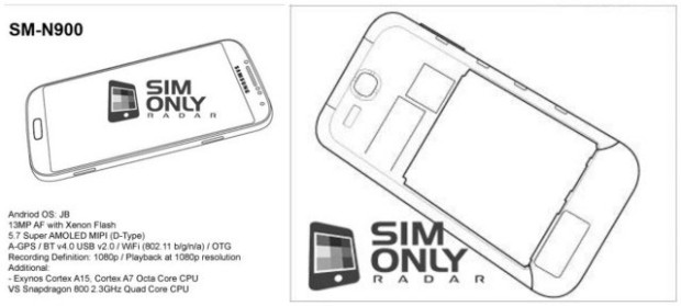 Rumoured Samsung Galaxy Note III training notes