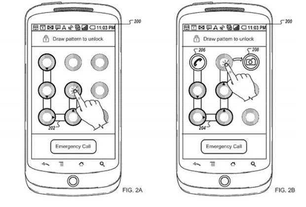 Google pattern unlock patent