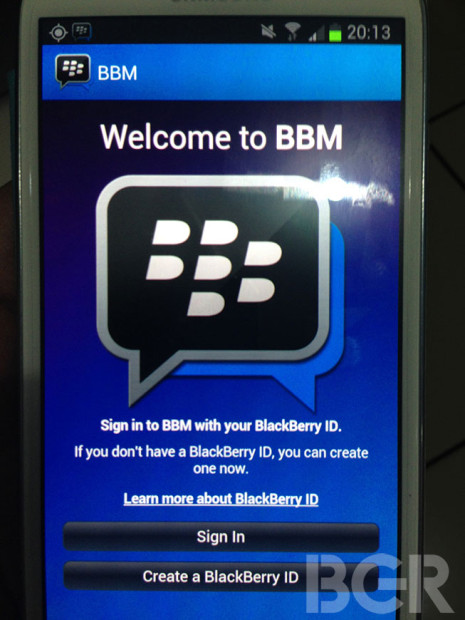 Rumoured BBM for Android