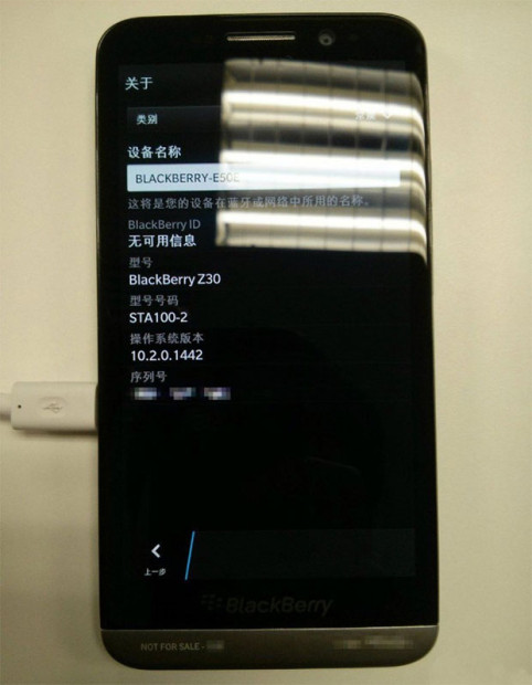 Rumoured BlackBerry Z30