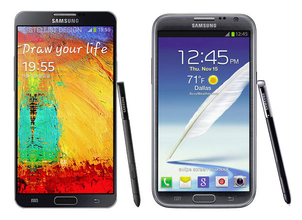 Rumoured Samsung Galaxy Note III next to Note II
