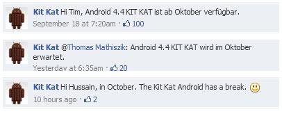 Android 4.4 KitKat coming in October