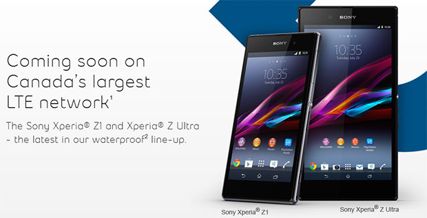 Sony Xperia Z1 and Z Ultra coming soon to Bell