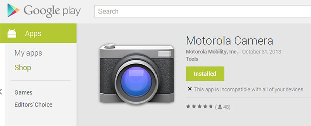 Motorola Camera app on Google Play