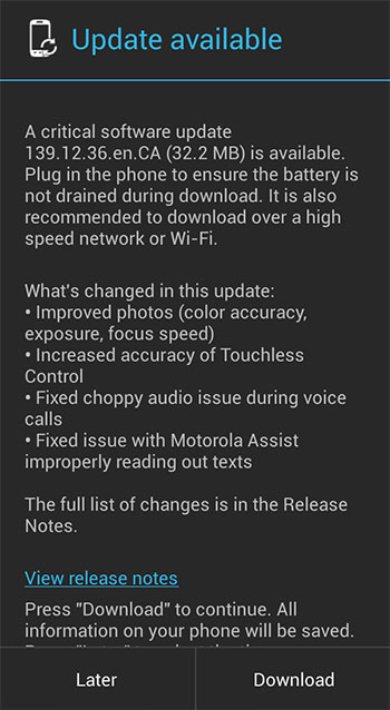 Rogers update for Motorola Moto X