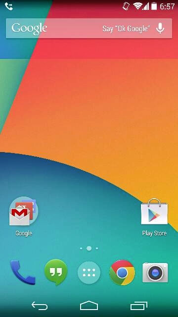 Rumoured Android 4.4 KitKat homescreen