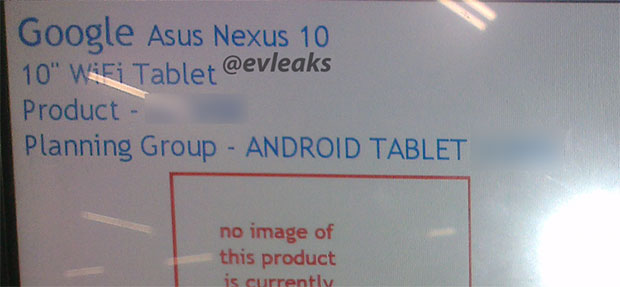 ASUS behind Google Nexus 10 (2013)