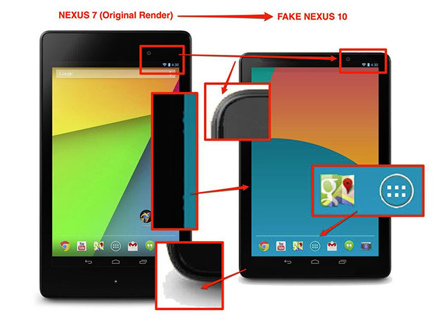 Fake Google Nexus 10 (2013) press render?