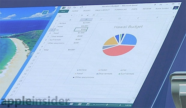 Microsoft Surface 2 ad with Excel error