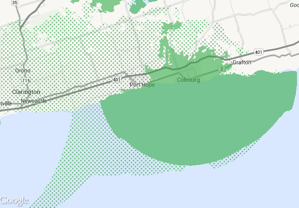 TELUS LTE coverage in Cobourg, Ontario