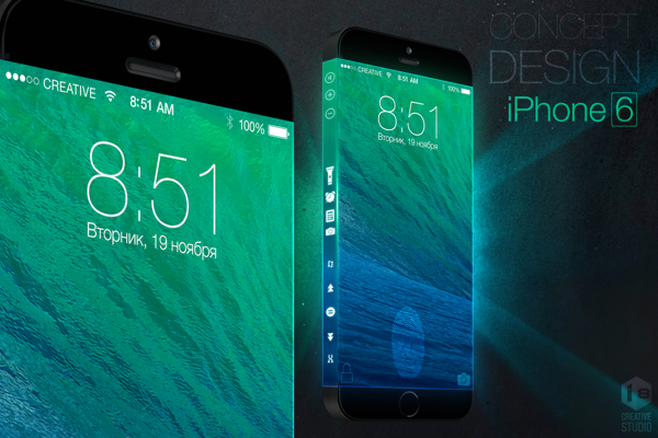 Apple iPhone concept with display on side