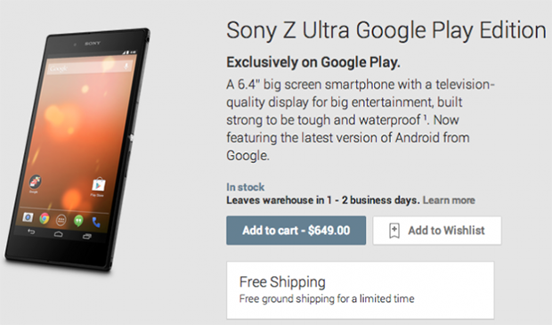 Sony Z Ultra Google Play Edition