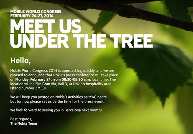 Nokia MWC 2014 press invitation