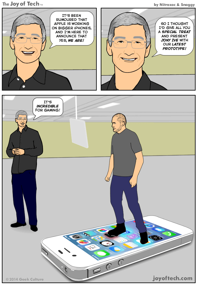Joy of Tech - Larger iPhone