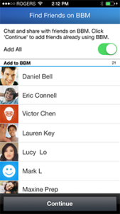 Find Friends on BBM for Android