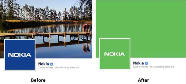 Nokia Facebook page goes green