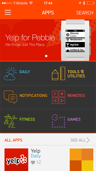 Pebble appstore