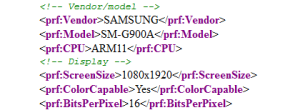 UAProf for Samsung SM-G900A