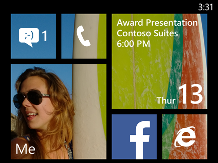 Windows Phone 8.1 Start screen