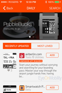 Pebble OS 2.0 app store