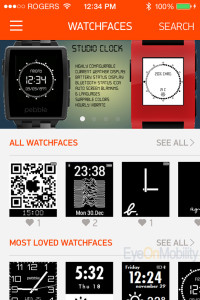 Pebble watchface selection