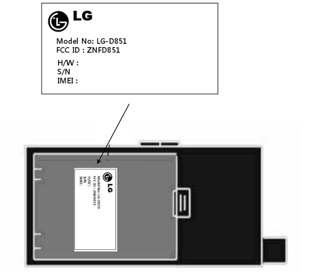 FCC filing for LG-D851