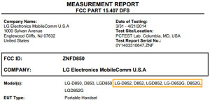 LG-D852 FCC mention