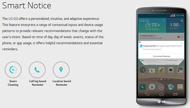 LG G3 Smart Notice