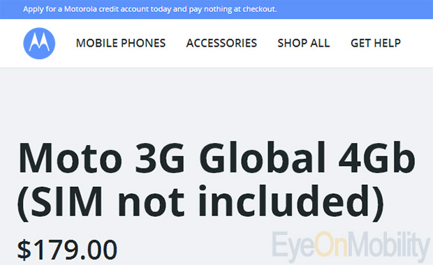 Rumoured Moto 3G Global