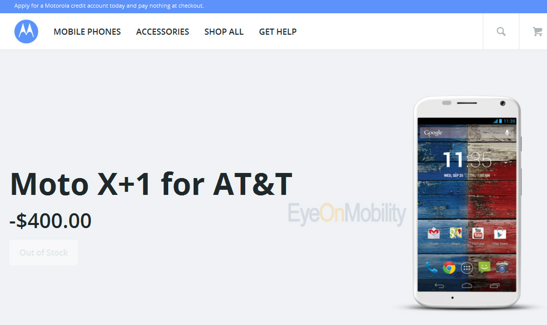 Rumoured Moto X+1 on Motorola website