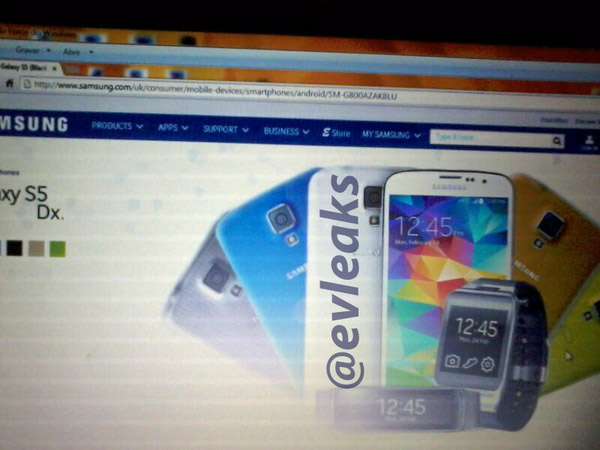 Rumoured Samsung Galaxy S5 Dx