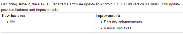 T-Mobile USA mention of Android 4.4.3 KTU84M build