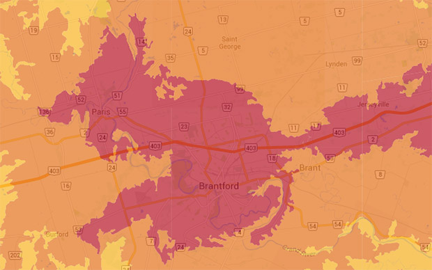 WIND Mobile coverage in Brantford