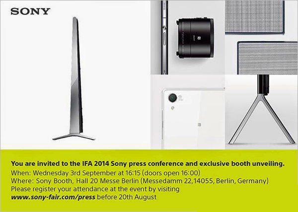 Rumoured Sony Mobile IFA 2014 invitation