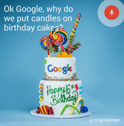 Google's 16th birthday cake