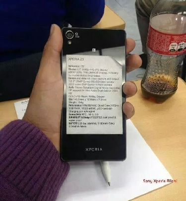 Rumoured Sony Xperia Z3 spec sheet