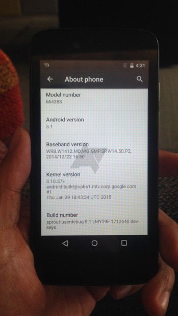 Android 5.1 on Android One device