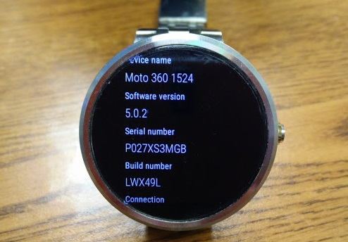 Android Wear 5.0.2 on Moto 360