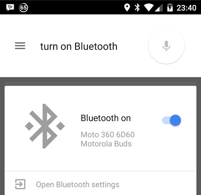 Google Now Bluetooth voice command
