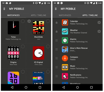 Pebble Time Android app