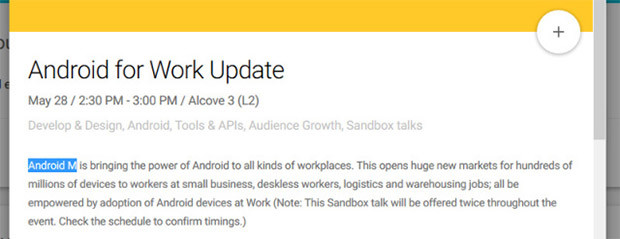 Android M at Google I/O 2015?