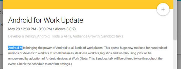 Android M at Google I/O 2015?