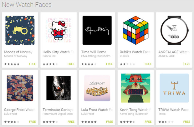 Android Wear  watch faces
