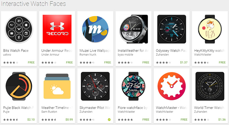 Android Wear interactive watch faces