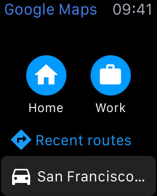Google Maps on Apple Watch