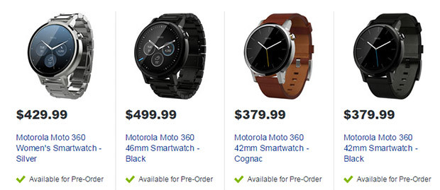 Moto 360 (2015) Best Buy Canada pre-orders