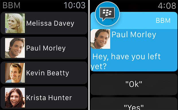 BlackBerry BBM on the Apple Watch